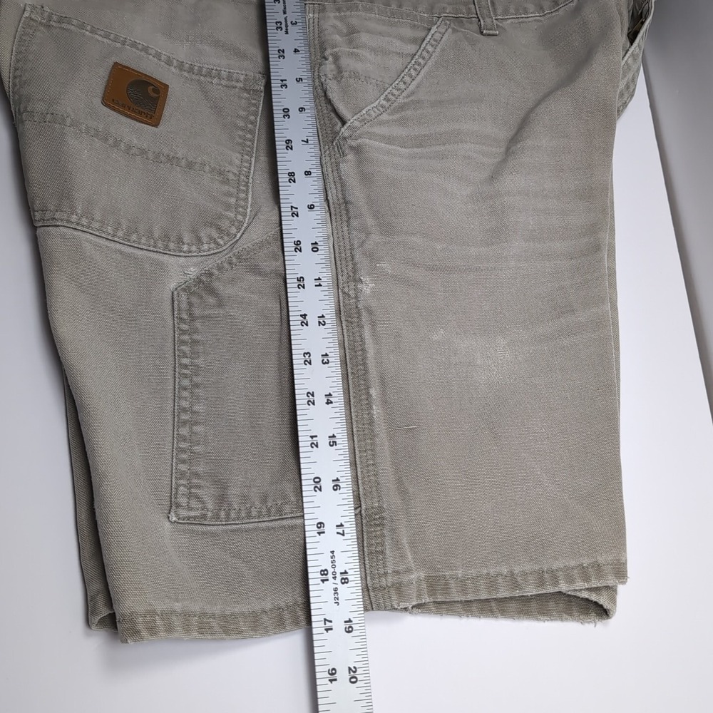 Vintage Carhartt Carpenter Short Men's 40x7.5 Gray B25 DES 90s Distressed - Picture 9 of 14